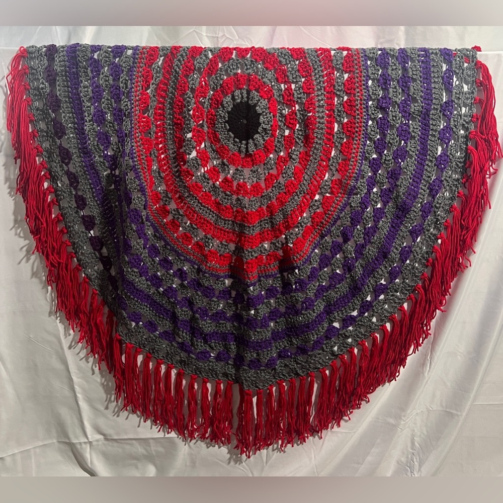 The Rose N Thorn Crocheted Round Mandala Throw Blanket Large